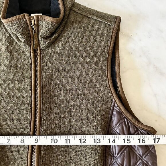 Dale of Norway Vest Olive Green Wool/Brown Quilted Zip Water Repellent-Women's S - Picture 11 of 12